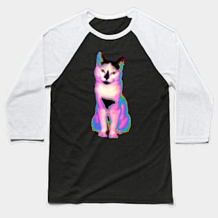 Psychedelic Kitty IV Baseball T-Shirt